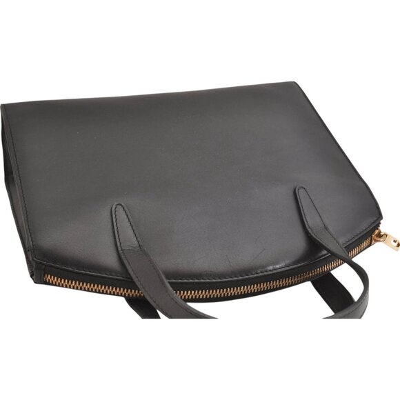 (L1) Authentic Gucci Hand Bag Black Leather Luxury Vintage Designer Handbag - Picture 5 of 11